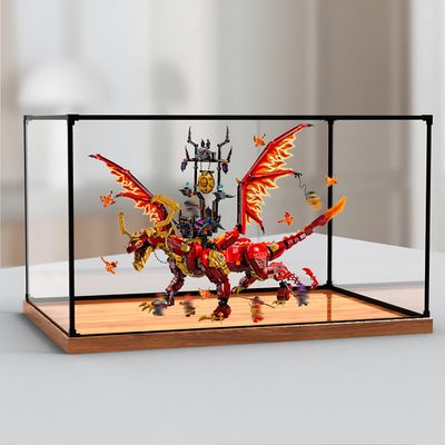 Acrylic Display Case for L-e*-go 71822 Mighty Dragon Model, Dustproof Transparent Case (Model Not Included)
