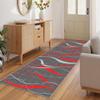 Extra-Long Runner Rug 110 x 200 cm, Modern Vintage Gray and Red view 2