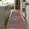 Extra-Long Runner Rug 110 x 200 cm, Modern Vintage Gray and Red view 3