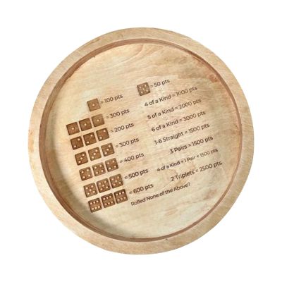 Farkle Wooden Game Tray for Gatherings and Holiday Parties