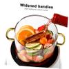 2,300 ml Glass Cooking Pot with Two Glass and Wood Handles view 2
