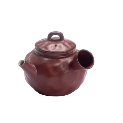 130 mL Rough Ceramic Handmade Teapot, Japanese Side-Handle, Retro Style (A, 9.2 x 7.2 cm)