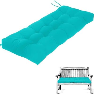 AQIGR Bench Cushion, Outdoor Seat Pad, 150 x 55 cm, Lake Blue