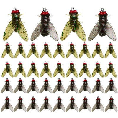 40-Piece Fly Fishing Lure Kit, Black and Yellow