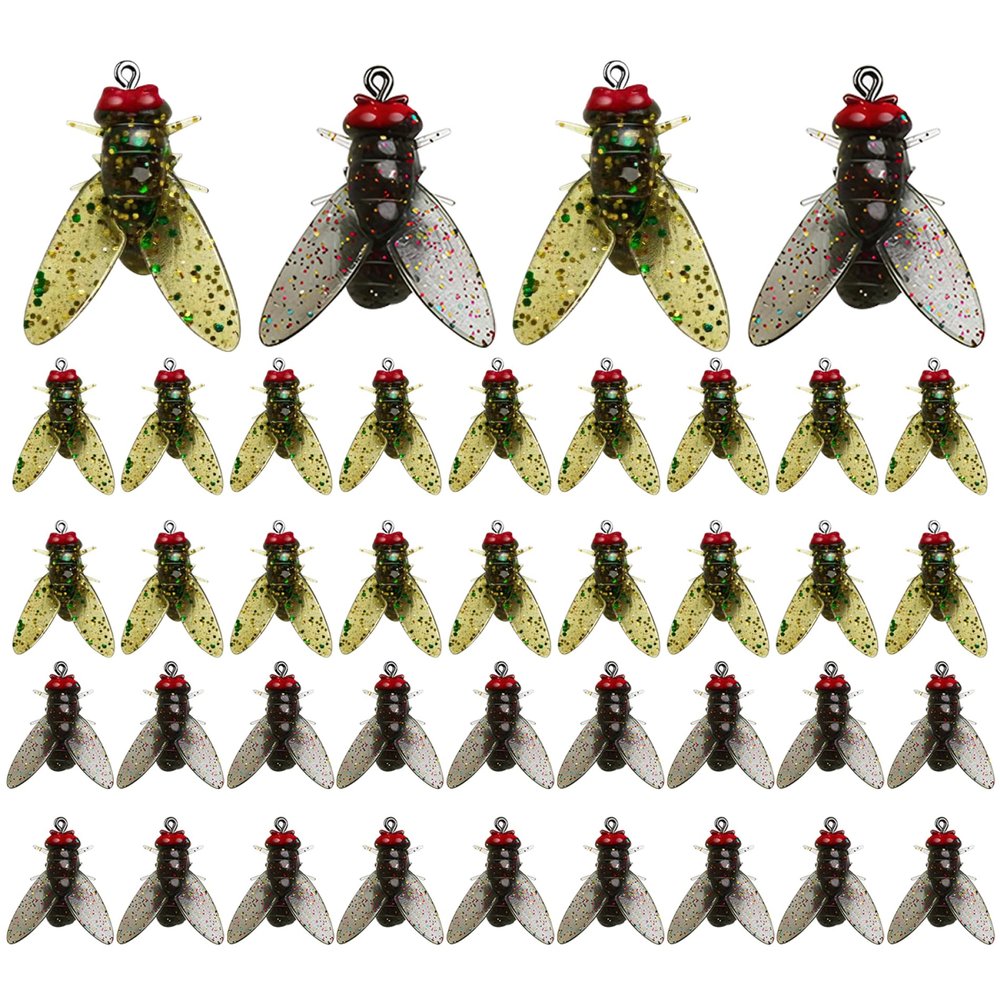 40-Piece Fly Fishing Lure Kit, Black and Yellow
