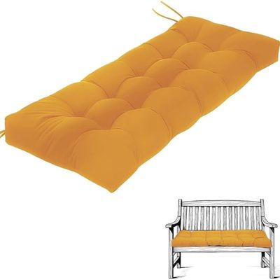 AQIGR Bench Cushion, Garden Bench Pad, 90/100/110/120 x 50 cm, 8–10 cm Thick, Orange, 100 x 40 cm
