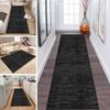 LUMIPAP Long Runner Rug, Non-Slip, Washable, 100 x 350 cm, Deep Black view 1