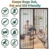 Magnetic Fly Screen for Balcony Door, 78 x 104 cm, Adjustable, Black view 3