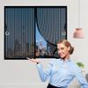 Magnetic Fly Screen Curtain, 200 x 120 cm, Adjustable, Black view 1