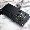 HDLOVE Personalized Acrylic Address Sign, Custom Door Number, Outdoor Waterproof Door Sign (Matte Gray + Gold Mirror) view 3