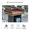 KLLJHB Curved Metal Podium for Conferences, Wooden Presentation Stand and Freestanding Lectern for Churches and Offices view 4