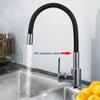 Multicolor Kitchen Faucet with 360° Swivel Hot and Cold Water Mixer for Deck Mounting, Modern White Design view 2