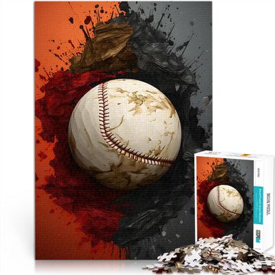 Modern Teen Baseball Sports 1,000-Piece Puzzle, Family Game, 38 x 26 cm