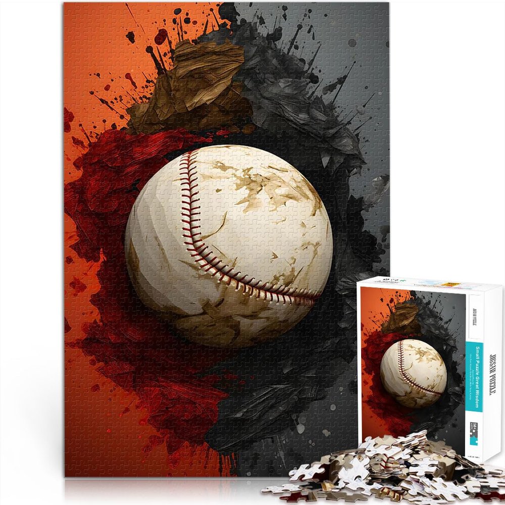 Modern Teen Baseball Sports 1,000-Piece Puzzle, Family Game, 38 x 26 cm