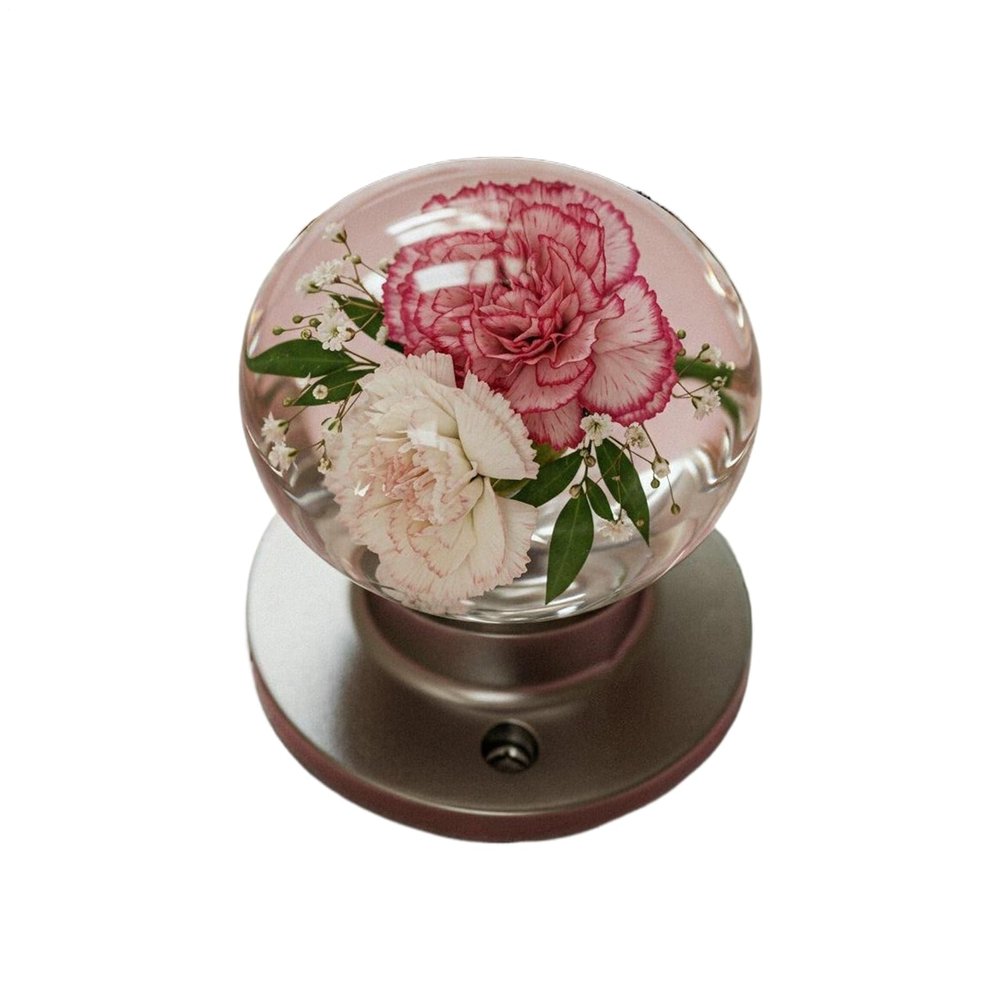 Vesidoloy Round Retro Floral Resin Epoxy Door Knob