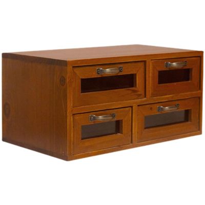 Artibetter Rustic Double-Wall Drawer Organizer, 4 Compartments and 4 Drawers