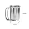 ABOOFAN 1-Piece Stainless Steel Batter Dispenser, Silver, Molded Design view 2