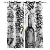 Blackout Grommet Curtains, 2 Panels, 104 x 95 in, 3D Grape Wine Sketch Pattern view 1