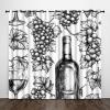 Blackout Grommet Curtains, 2 Panels, 104 x 95 in, 3D Grape Wine Sketch Pattern view 2