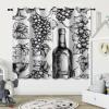 Blackout Grommet Curtains, 2 Panels, 104 x 95 in, 3D Grape Wine Sketch Pattern view 4