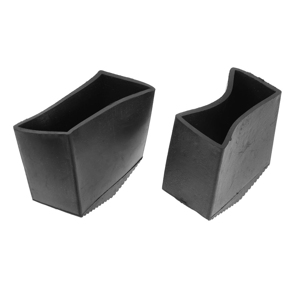 SEWACC 2-Piece Rubber Ladder Leg Caps, Non-Slip and Vibration-Damping, Black