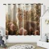 Blackout Panel Curtains, 2-Piece, 146 x 183 cm, 3D Cats and Flowers view 4