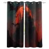 Blackout Curtains 104.3 x 95.3 in, 3D Halloween Bats and Castle Print, 2 Panels view 1