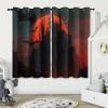 Blackout Curtains 104.3 x 95.3 in, 3D Halloween Bats and Castle Print, 2 Panels view 4