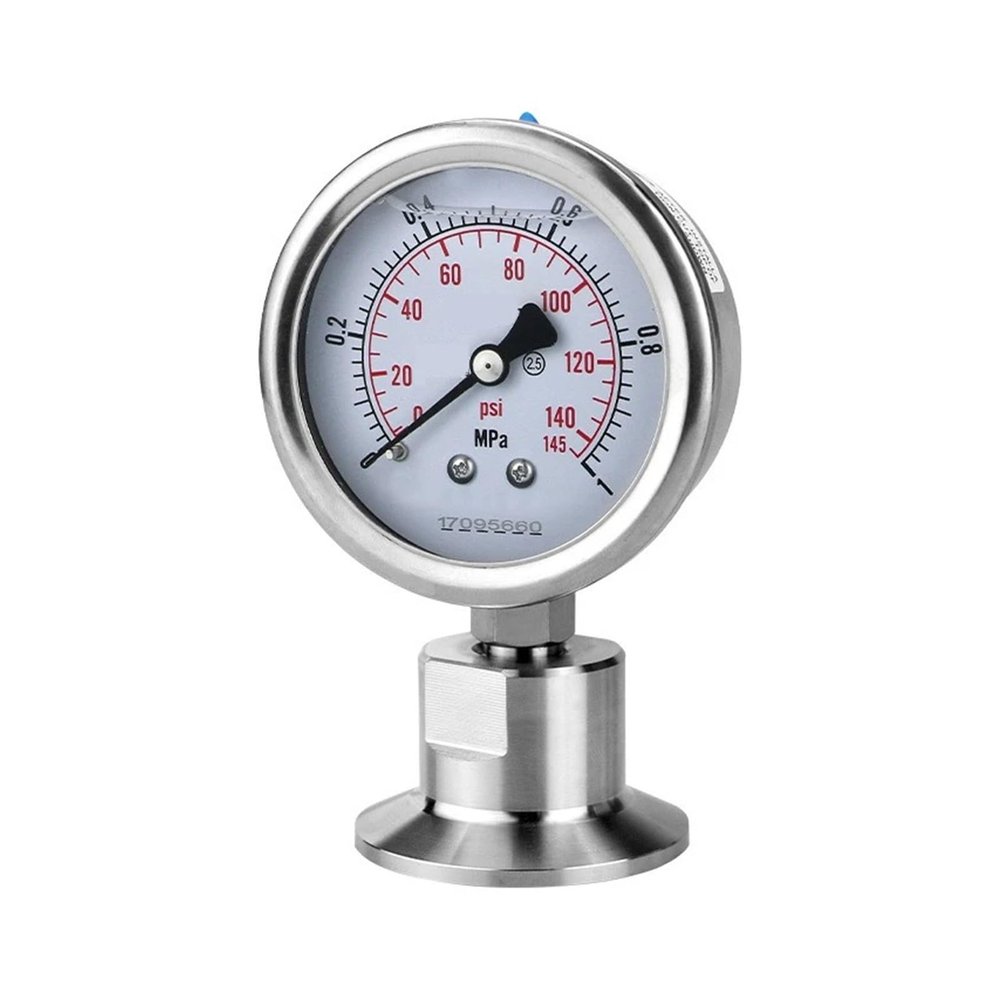 RVBLRDSE 0–0.1 MPa 2 in (64 mm) Tri-Clamp Diaphragm Pressure Gauge