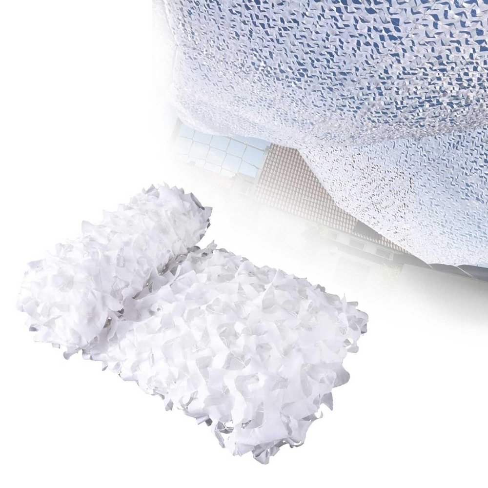 Generic Bundeswehr White Camouflage Net, 210D Oxford Fabric, 1.5 x 2 m to 6 x 6 m, for Sun Protection, Camping, Shooting and Hunting (1.5 x 5 m)