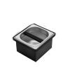 MMYUAK Large Coffee Knock Box, Stainless Steel Grounds Container with Removable Knock Bar, Non-Slip Base, Barista Accessory (Black-S) view 1
