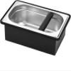 MMYUAK Large Coffee Knock Box, Stainless Steel Grounds Container with Removable Knock Bar, Non-Slip Base, Barista Accessory (Black-S) view 3