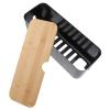 ABS Cable Storage Box with Wooden Lid, Black view 1