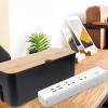 ABS Cable Storage Box with Wooden Lid, Black view 2