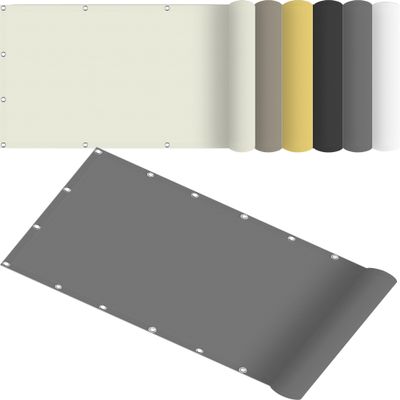 Garden Shade Sail 140 x 405 cm, Balcony Side Screen, No Drilling, UV-Protective, Light Gray
