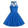 duxyoz Girls' Retro 1950s Polka Dot Halter Swing Dress view 1