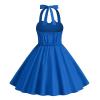 duxyoz Girls' Retro 1950s Polka Dot Halter Swing Dress view 4