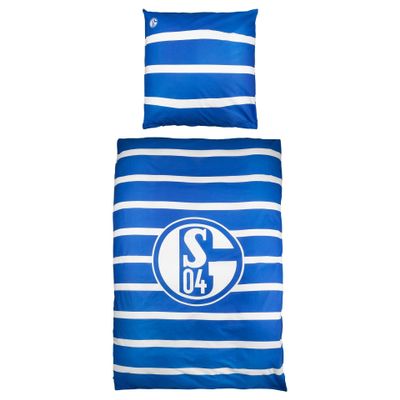 FC Schalke 04 Striped Bedding Set 135x200 + 80x80 cm