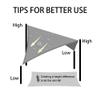 Waterproof Rectangular Sun Shade Sail 100 x 350 cm, Khaki, with Eyelets and 4 x 1.5 m Ropes view 4