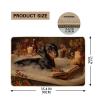 Fanciful Dachshund Bath Mat, Vintage Painting Style, Brown Dog in a Wine Bath, Non-Slip, Absorbent view 3