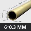 HSIRYAOHD Round Brass Tube, 6 mm OD, 0.2/0.3/0.4/0.5 mm Wall Thickness, 500 mm Long, 6 x 0.3 mm view 2