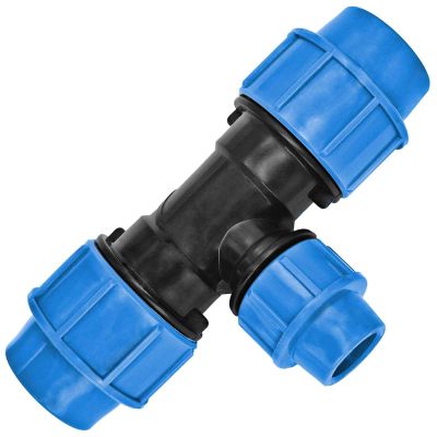 MegaHaustechnik PP Compression Fitting, Reducing Tee, 25 x 20 mm