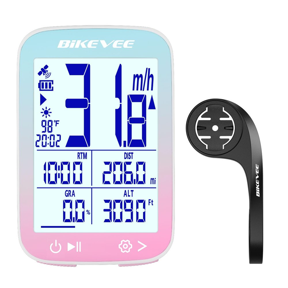 Bikevee Wireless GPS Bike Computer, 2.4-Inch | IPX7 Bike Speedometer