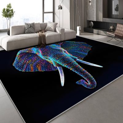 3D Elephant Short-Pile Area Rug, Non-Slip, 180 x 240 cm