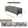 Dark Brown Faux Leather Ottoman Storage Bench, 90 cm view 2