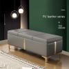 Dark Brown Faux Leather Ottoman Storage Bench, 90 cm view 3
