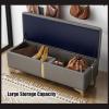 Dark Brown Faux Leather Ottoman Storage Bench, 90 cm view 4