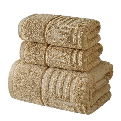 EDQPLL Soft Bath Towel Set, 3-Piece, Khaki