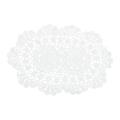 VALICLUD Rustic Cotton Crochet Lace Placemat, Small Tablecloth Table Mat for Home, Wedding, and Party Decor
