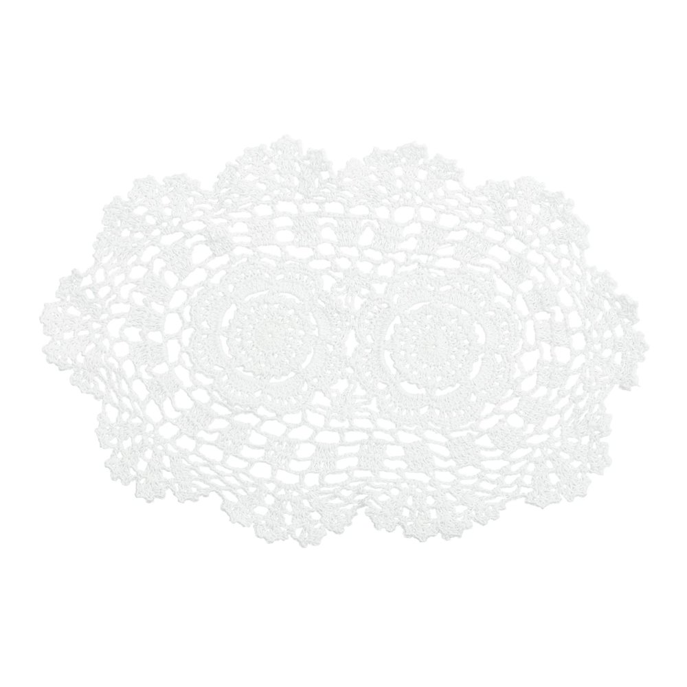 VALICLUD Rustic Cotton Crochet Lace Placemat, Small Tablecloth Table Mat for Home, Wedding, and Party Decor